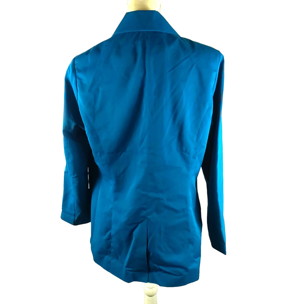 Denim 24/7 Women's Blazer Dark Blue Green Size 12W Long Sleeve Career Business - Picture 3 of 8